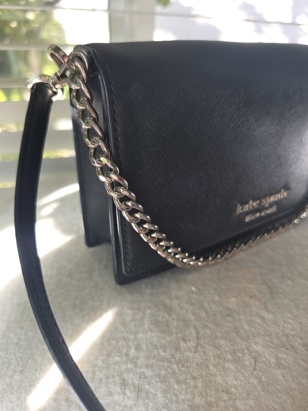 kate spade New York Black Crossbody Bag with Silver Chain - Picture 6 of 6